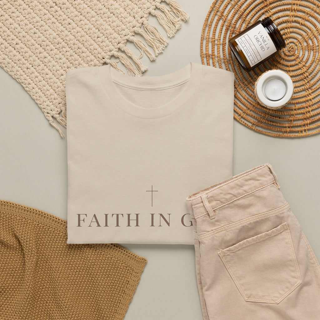 Saints Supply Co - Faith in God Graphic Tee - Sand