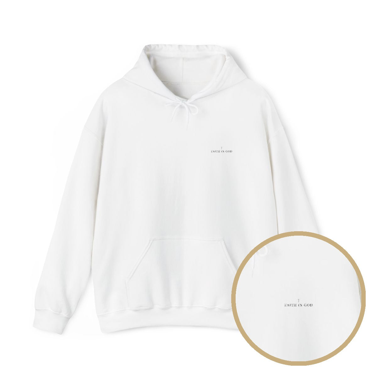 Saints Supply Co - Signature Black Logo Embroidered Hoodie - White