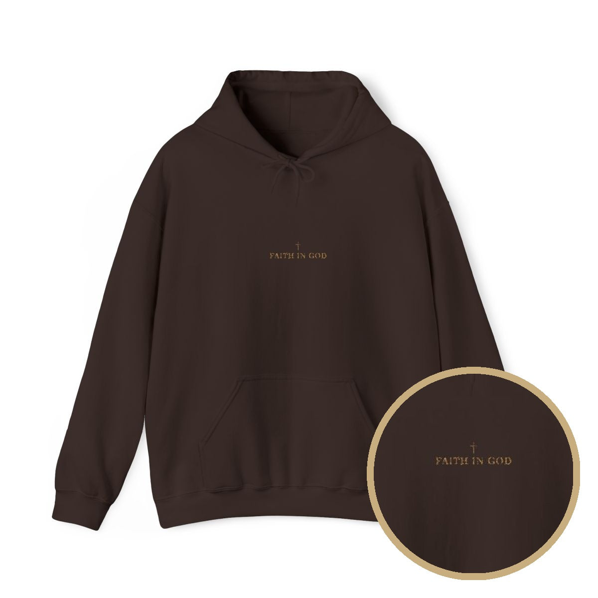 Saints Supply Co - Center Embroidery Hoodie - Dark Chocolate