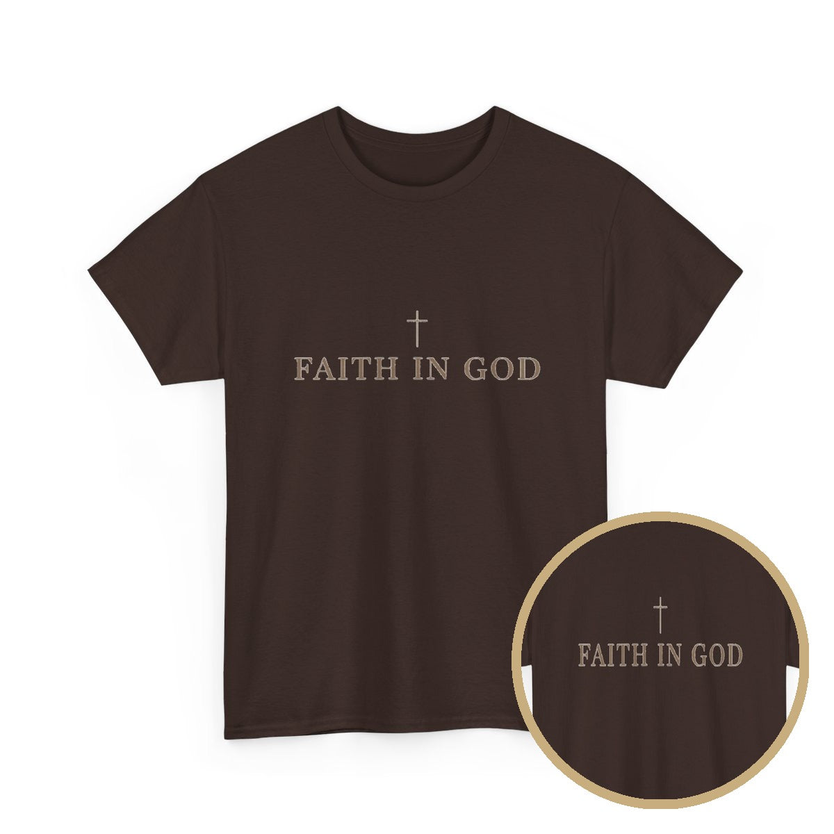 Saints Supply Co - Faith in God Graphic Tee - Dark Chocolate