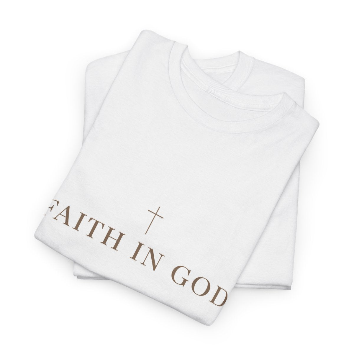 Saints Supply Co Faith in God graphic tee, White, folded view